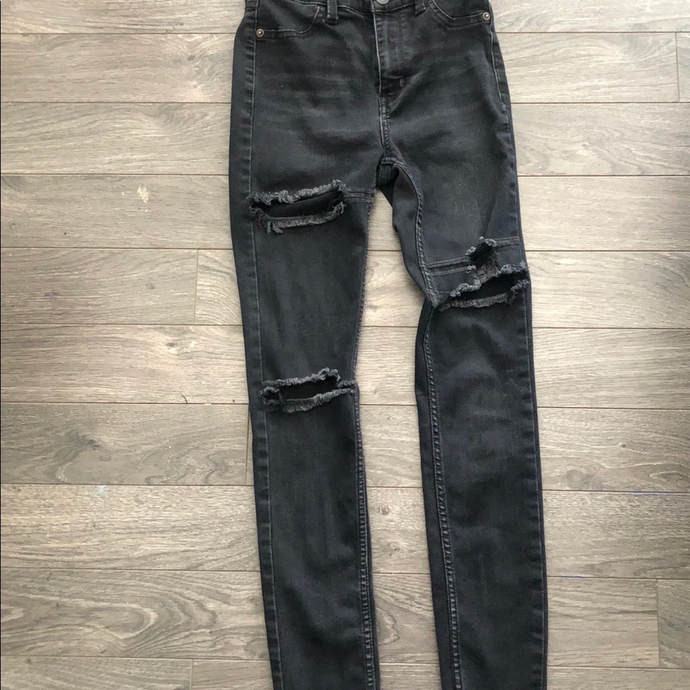 Free People Black Dstryd Raw High-rise Jegging 25 - Picture 2 of 5